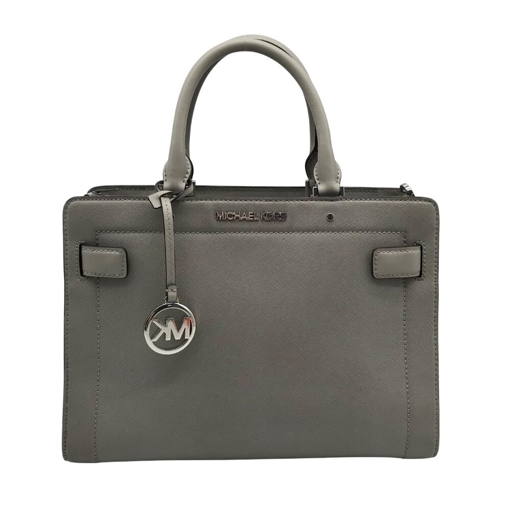 Michael Kors Gray Saffiano Leather Medium Rayne Convertible Satchel